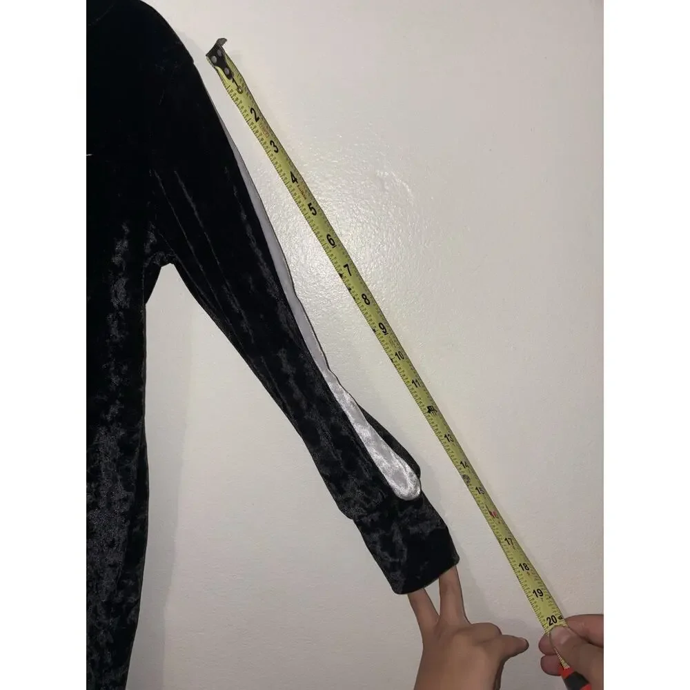 Nike Girls Size 6 Black Velour Hooded Dress Long Sleeve 5-6 Years
